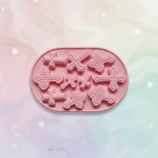 Cruces de fondant desmoldadas con molde de silicona - resultado profesional para decoración de pasteles