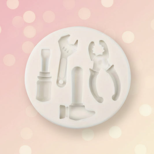 Molde silicona herramientas de construcción - detalle de cavidades para fondant y chocolate