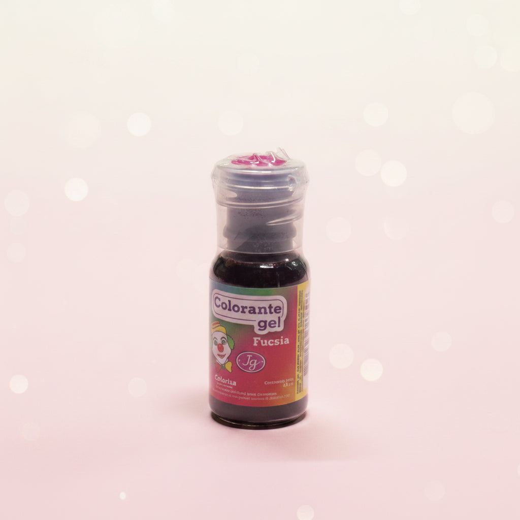Colorante en gel Colorisa color fucsia en frasco dosificador 13 gr – colorante comestible para repostería y decoración de tortas - Vallia Reposteria
