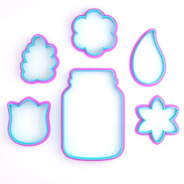 Cortador Set Frasco con Flores