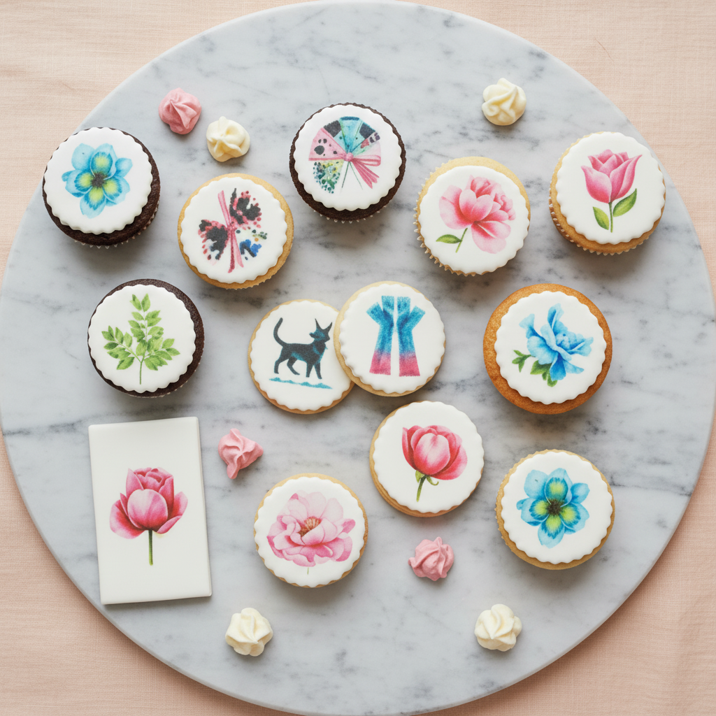Impresión comestible personalizada en papel de arroz tamaño A4 para decoración de tortas y gelatinas - Vallia Repostería.