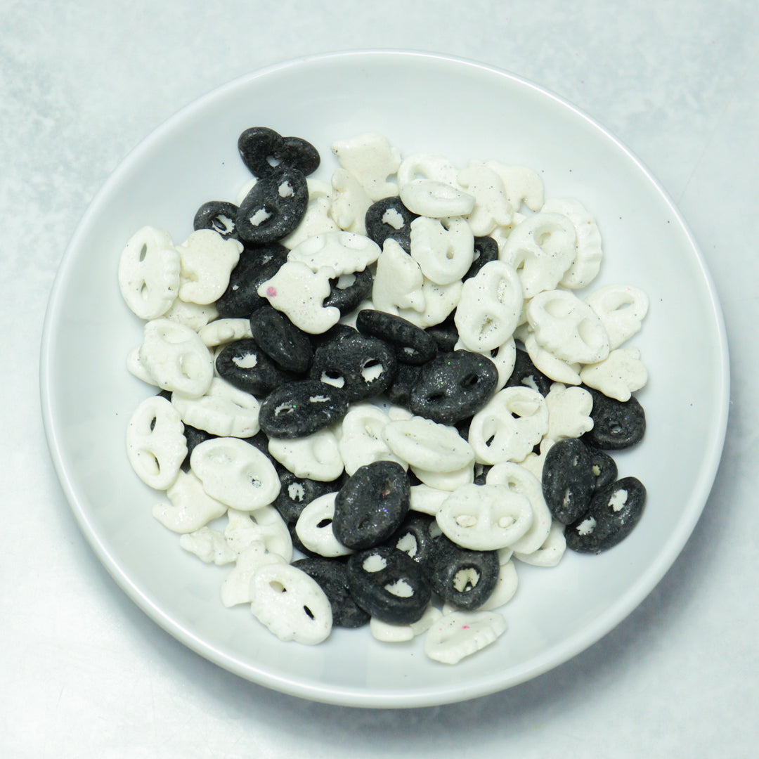 Grageas de Colores - Calaveras Negra y Blanca