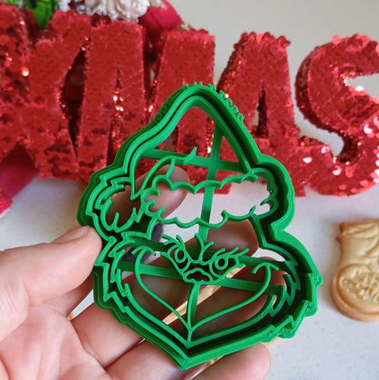 Cortador y Sello Figuras Navideñas Grinch