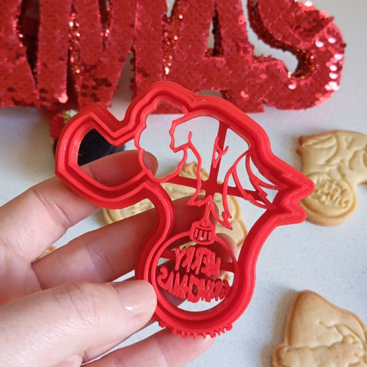 Cortador y Sello Figuras Navideñas Mano del Grinch