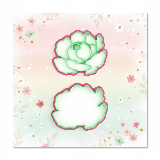 Set Cortador y Sello Marcador de Flores Variadas para Galletas y Fondant (5 cm y 8 cm)