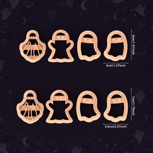 Set Cortadores de Fantasmas para Galletas y Fondant (4 Diseños de Halloween)