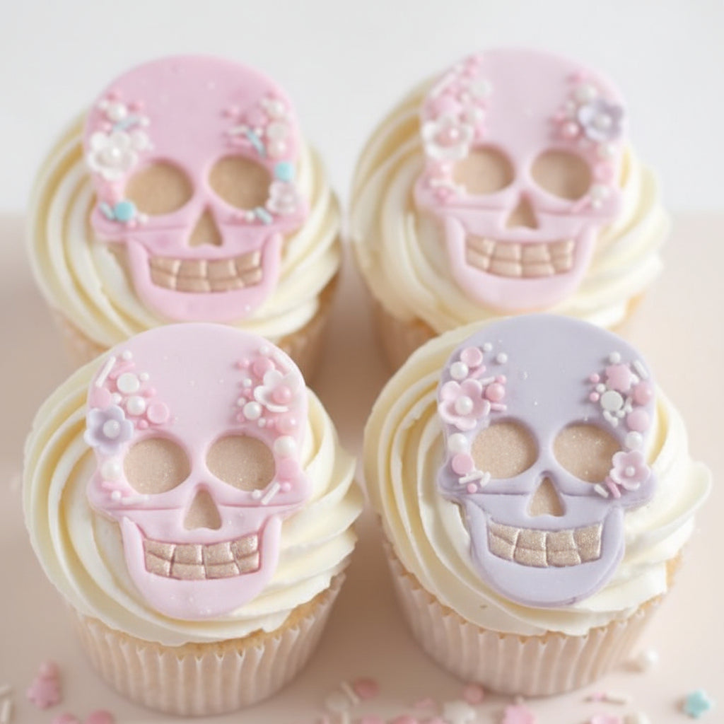 Set de Cortadores de Calavera Estilo Catrina Halloween / Día de los Muertos x 3 Piezas