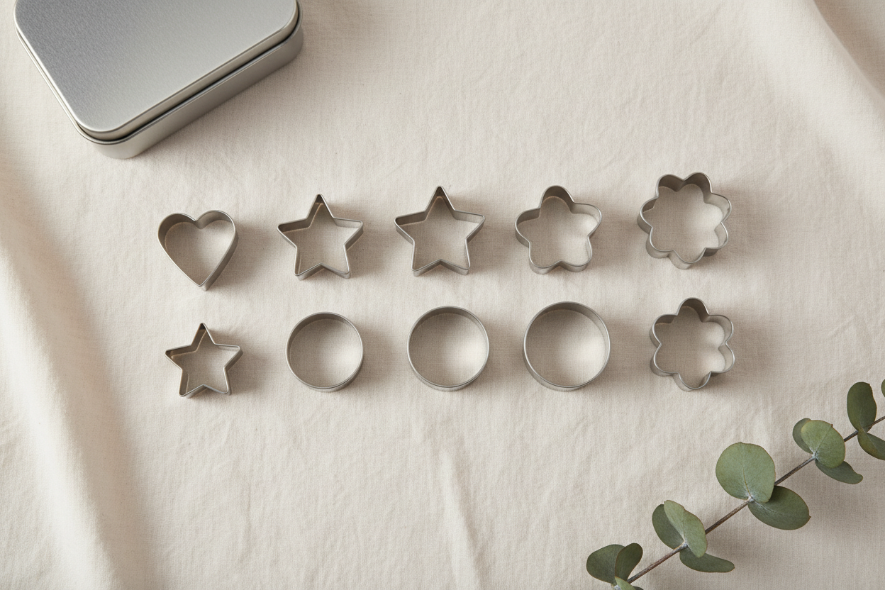 Kit completo de 30 cortadores en 10 formas geométricas y 3 tamaños para repostería profesional