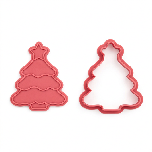 Cortador de silueta y sello de árbol de Navidad para galletas de Vallia Repostería para repostería festiva y manualidades