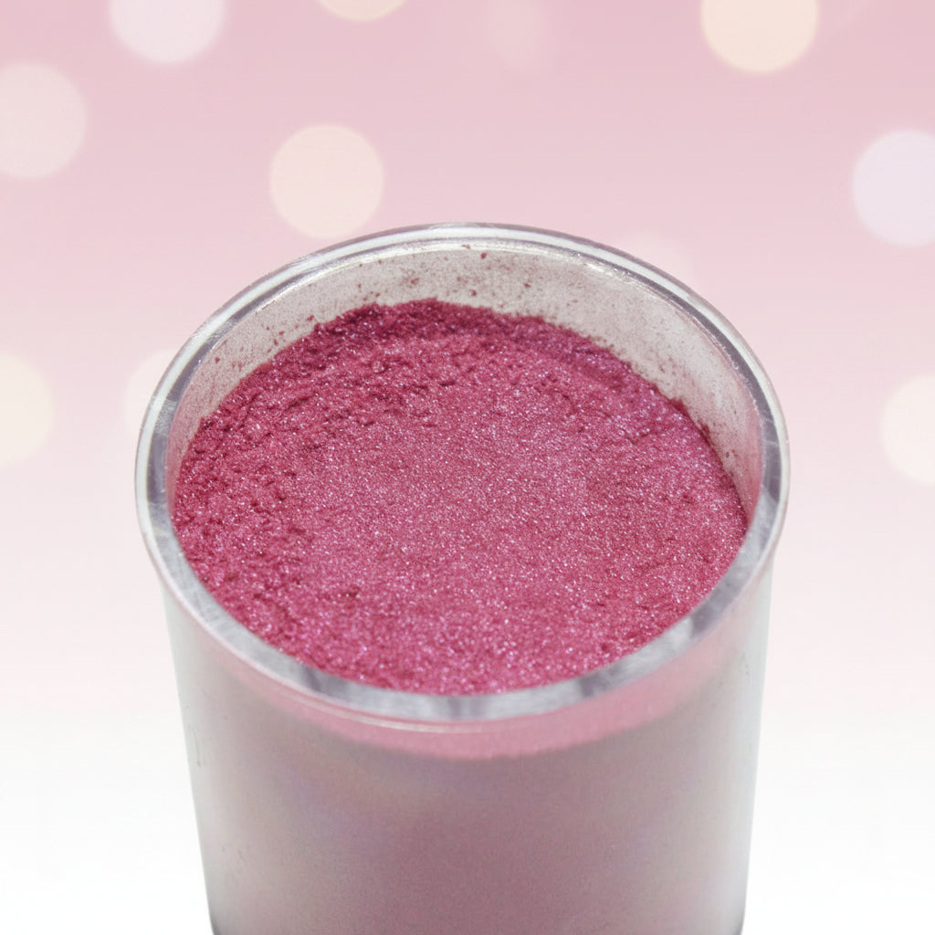 Polvo matizador comestible Rosa Eléctrico con acabado satinado en frasco – colorante vibrante para tortas y postres - Vallia Reposteria