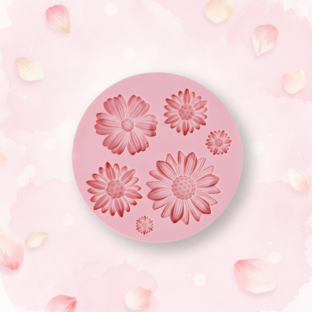 Molde de Silicona Flores Margarita y Cosmos (7.5 cm) - Repostería, Fondant y Chocolatería