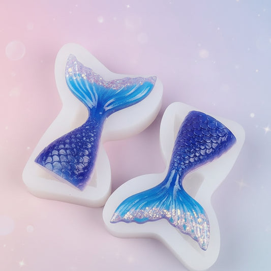 "Molde de silicona 3D cola de sirena con escamas para fondant y chocolate"