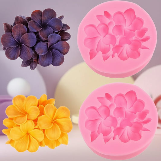 Molde de silicona profesional con diseño de ramo de flores Frangipani - vista frontal
