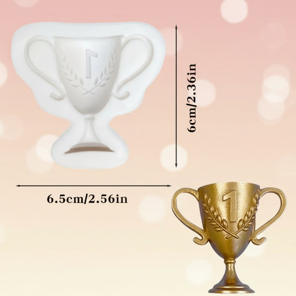 Molde de Silicona Flexible "Trofeo Campeón N°1" | Relieve Detallado para Pastelería