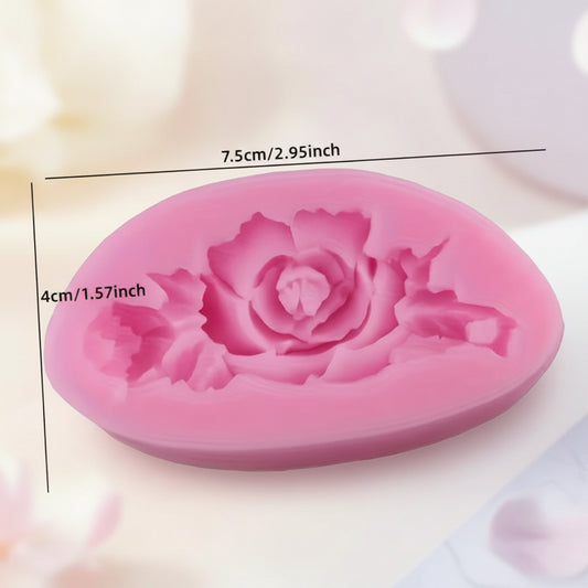 "Detalle de pétalos en relieve molde silicona rosa eterna profesional para repostería"