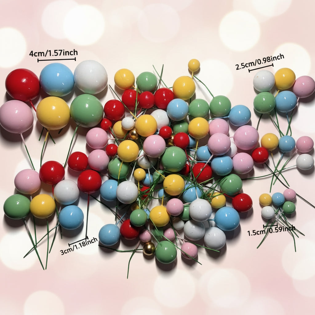 "Mini globos decorativos surtidos en colores variados para tortas - Kit 50 unidades Vallia"