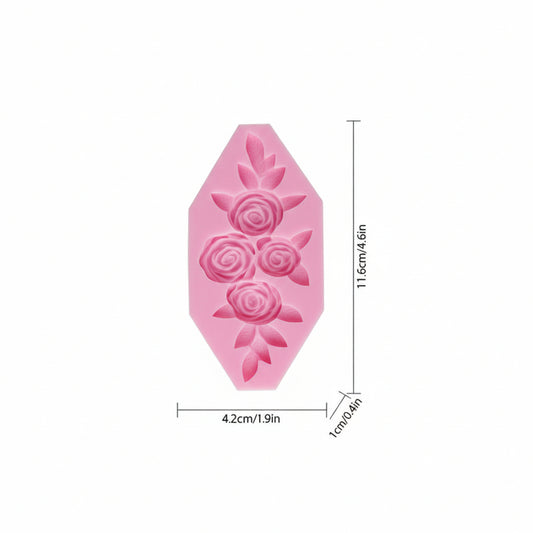 Detalle de pétalos en relieve molde silicona rosas profesional para repostería
