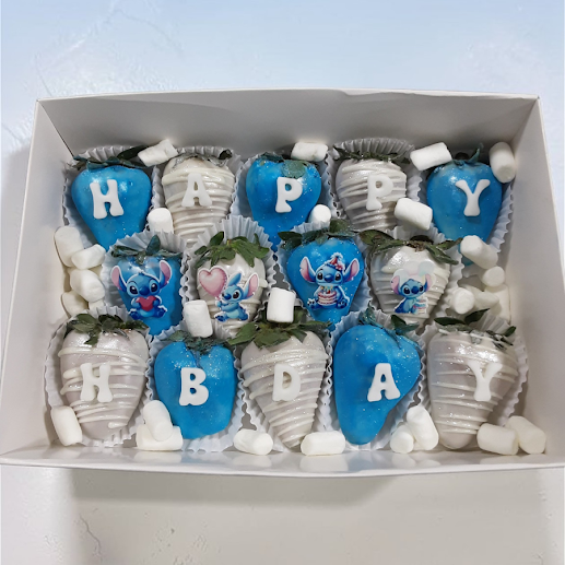 Fresas Achocolatadas Personalizadas para Eventos (Chocolate Blanco o Semiamargo