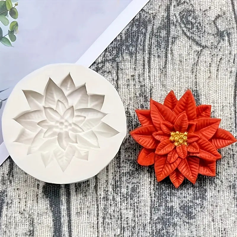 Molde de Silicona Flor Navideña