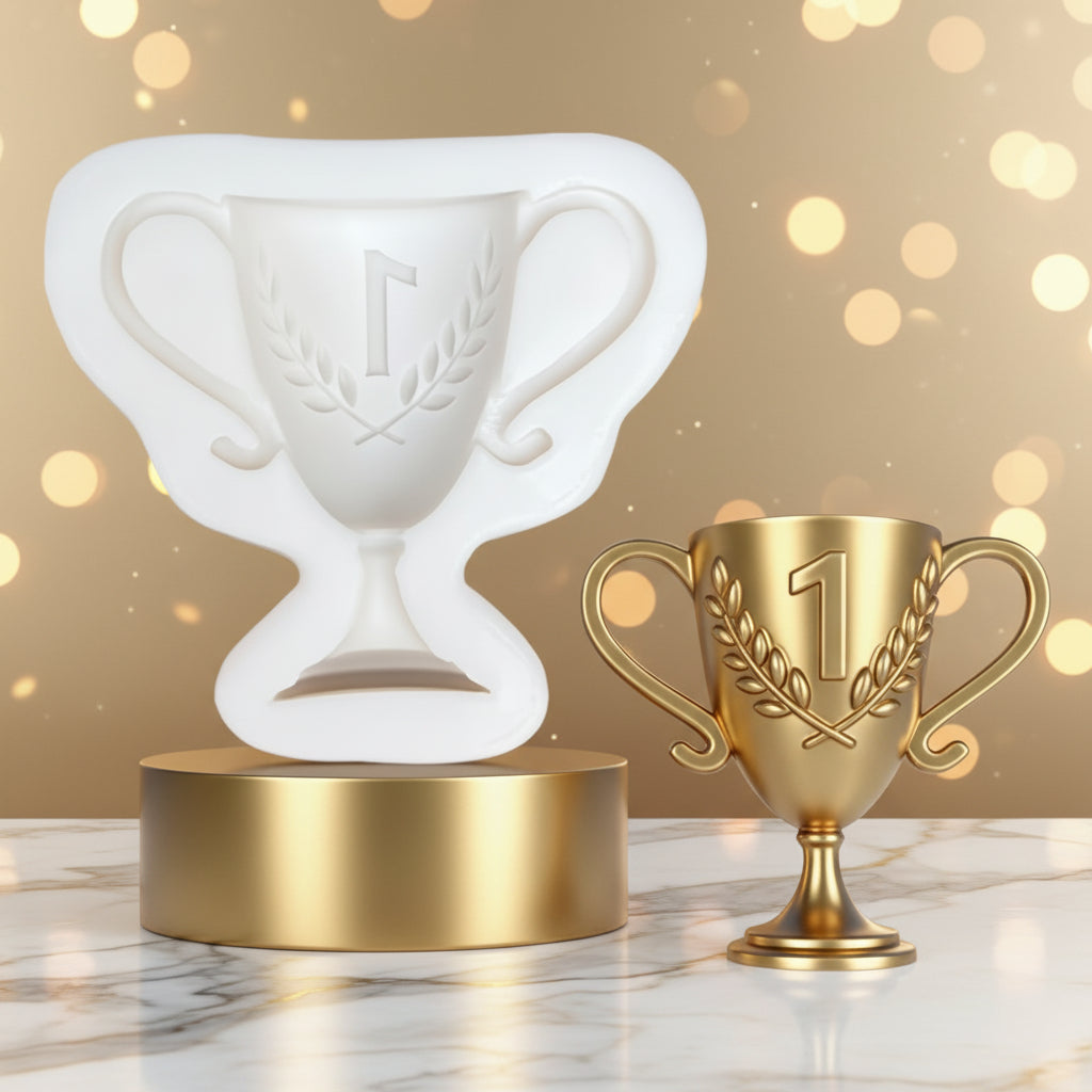 Molde de Silicona Flexible "Trofeo Campeón N°1" | Relieve Detallado para Pastelería
