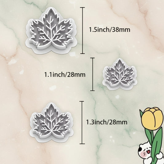 Cortadores hoja de arce 2 y 2.5 cm en plástico grado alimenticio - Repostería decorada