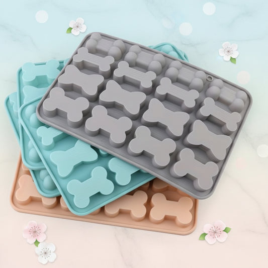 Molde de silicona huesitos 15 cavidades 19.5x13.3 cm libre de BPA para chocolate y gomitas | Vallia Repostería