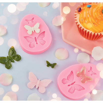 Molde de Silicona Mariposas en 3 Tamaños (7.3 x 5.3 cm) - Para Fondant, Chocolate y Repostería