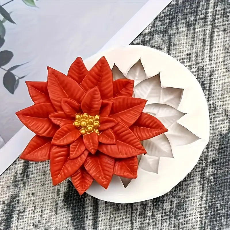 Molde de Silicona Flor Navideña
