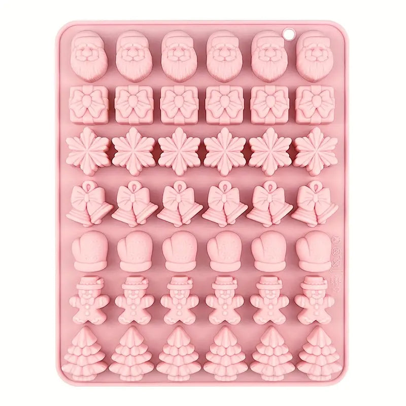 Molde de Silicona: 42 Mini Iconos de Navidad.