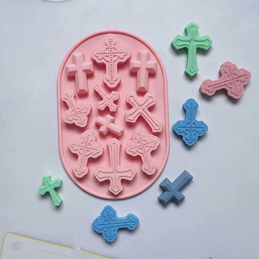 Molde silicona cruces de gala 11 diseños - detalle de cavidades ornamentales