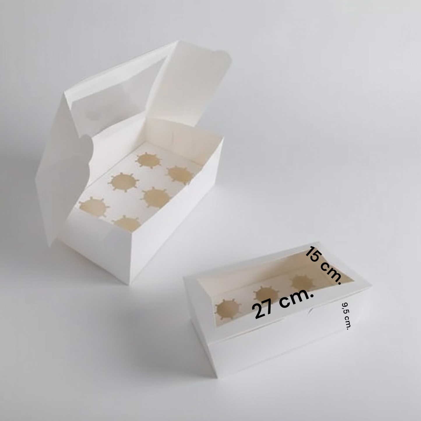 Cajas para Cupcakes con Ventana - 5 Tamaños Disponibles