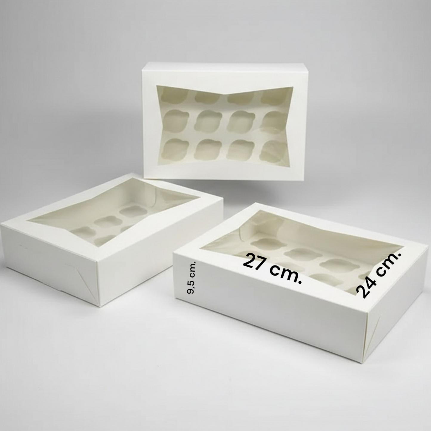 Cajas para Cupcakes con Ventana - 5 Tamaños Disponibles