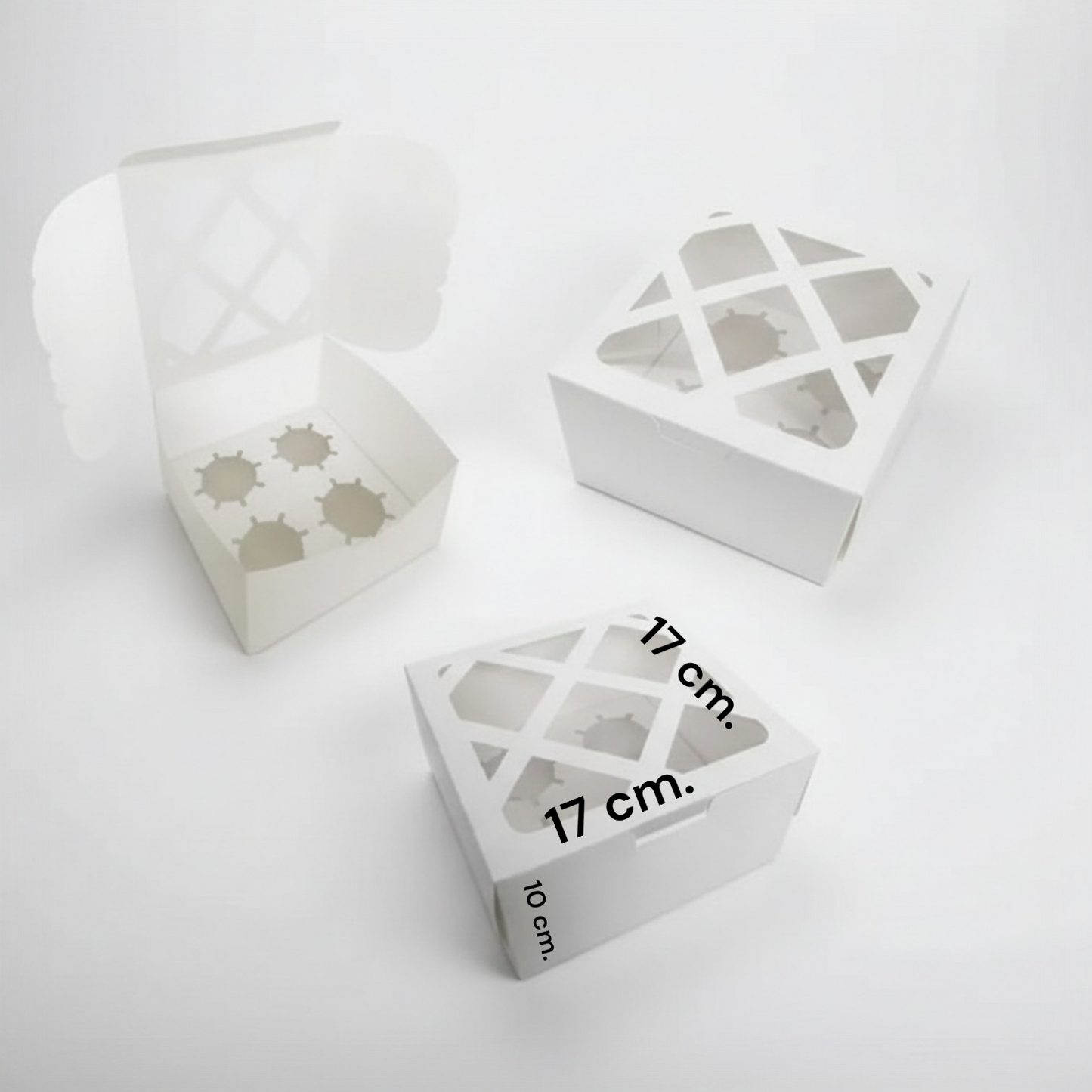 Cajas para Cupcakes con Ventana - 5 Tamaños Disponibles