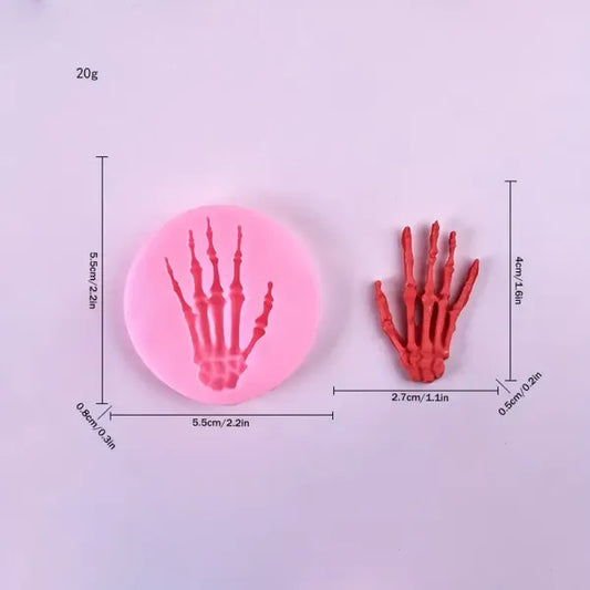 Molde de Silicona Mano de Calavera