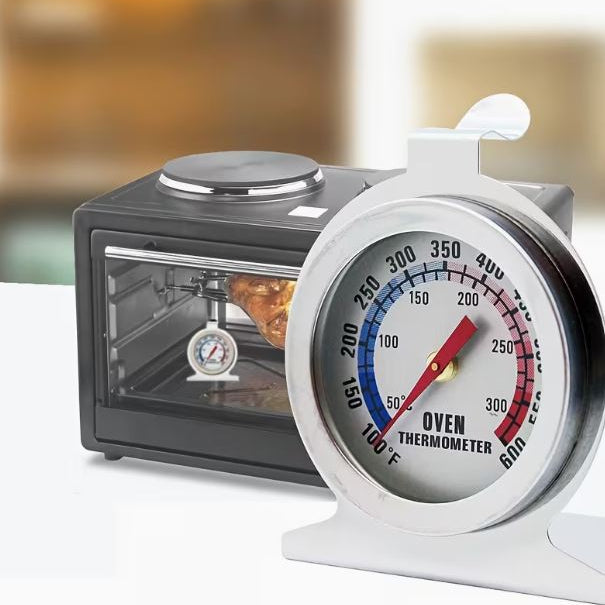 Termómetro análogo para horno en acero inoxidable - Vista general - Vallia Repostería