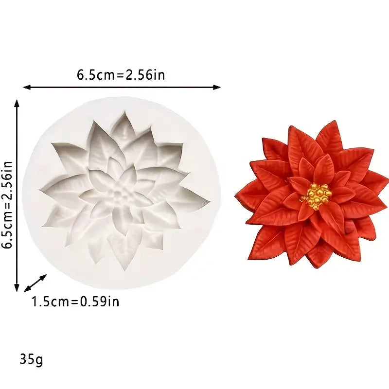 Molde de Silicona Flor Navideña