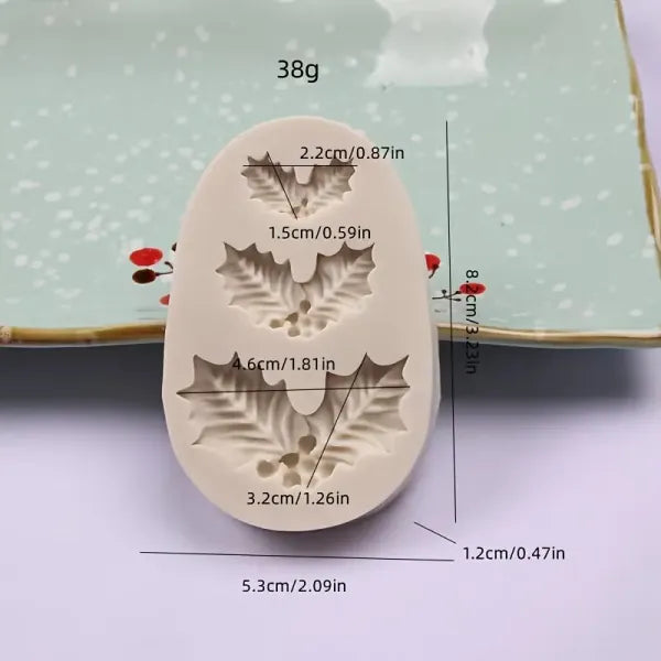 Molde de Silicona Hojas de Navidad