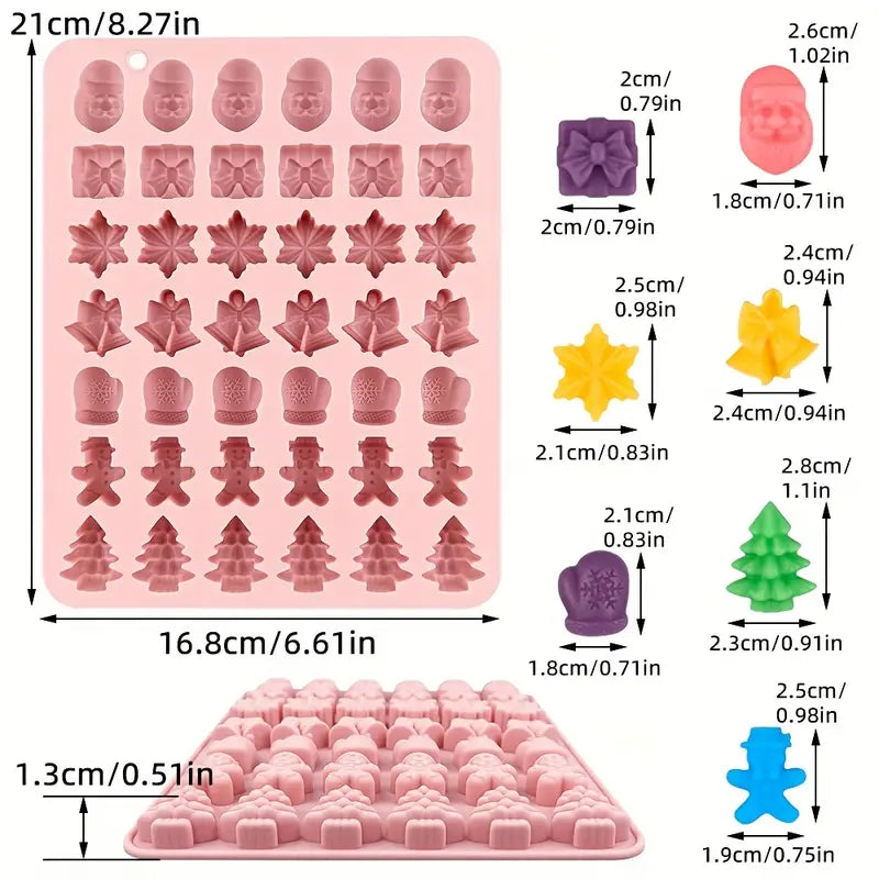 Molde de Silicona: 42 Mini Iconos de Navidad.