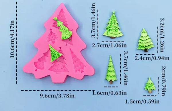 Molde de Silicona Árbol de Navidad 6 en 1