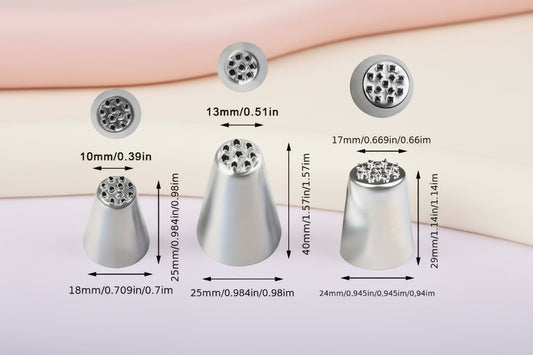 Detalle de boquilla para textura de pasto en acero inoxidable - Herramientas de decoración