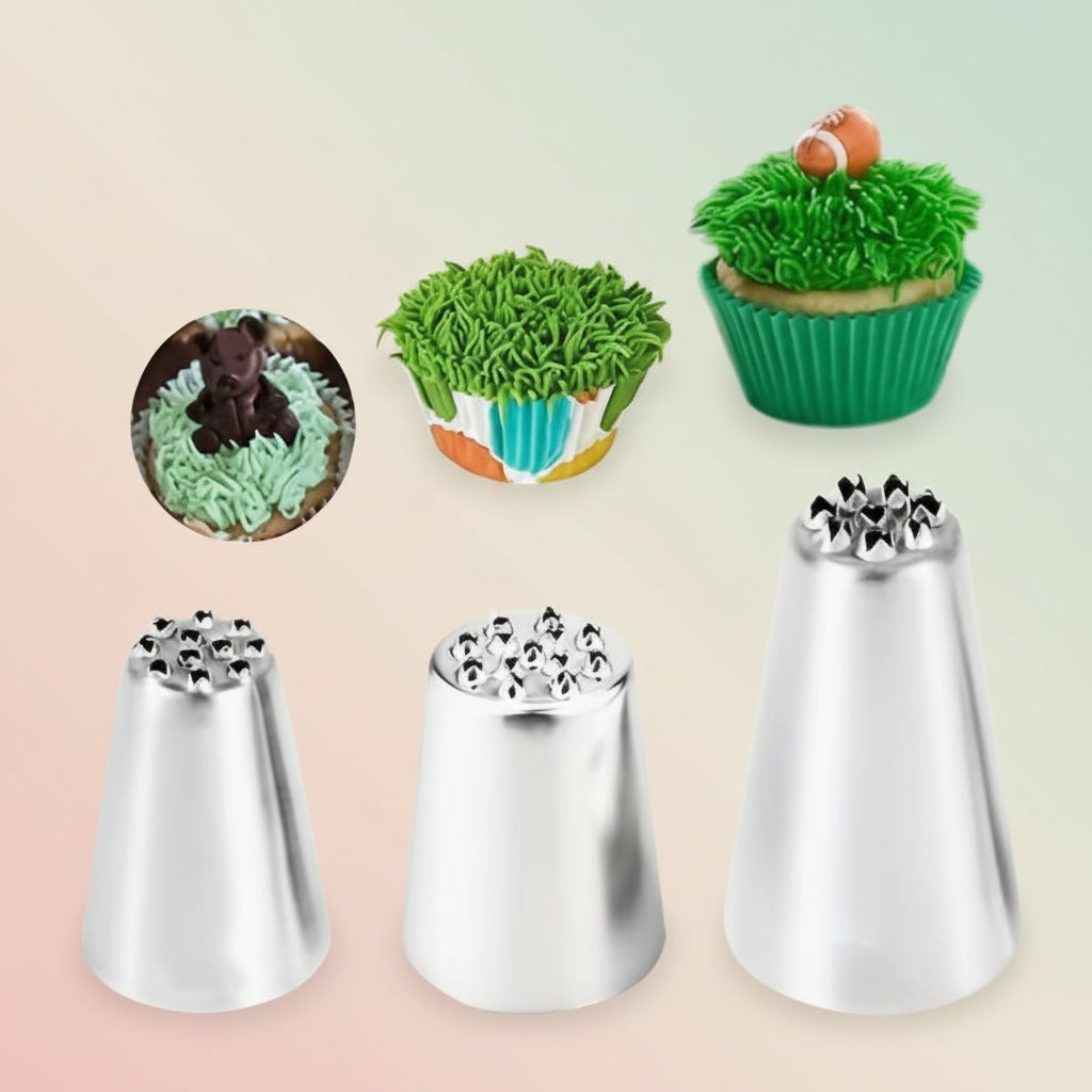  Boquilla para decoración de tortas con efecto de pelo y texturas - Disponible en 3 tamaños