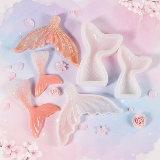 "Molde de silicona cola de sirena premium 3D con escamas realistas - Vallia Repostería"