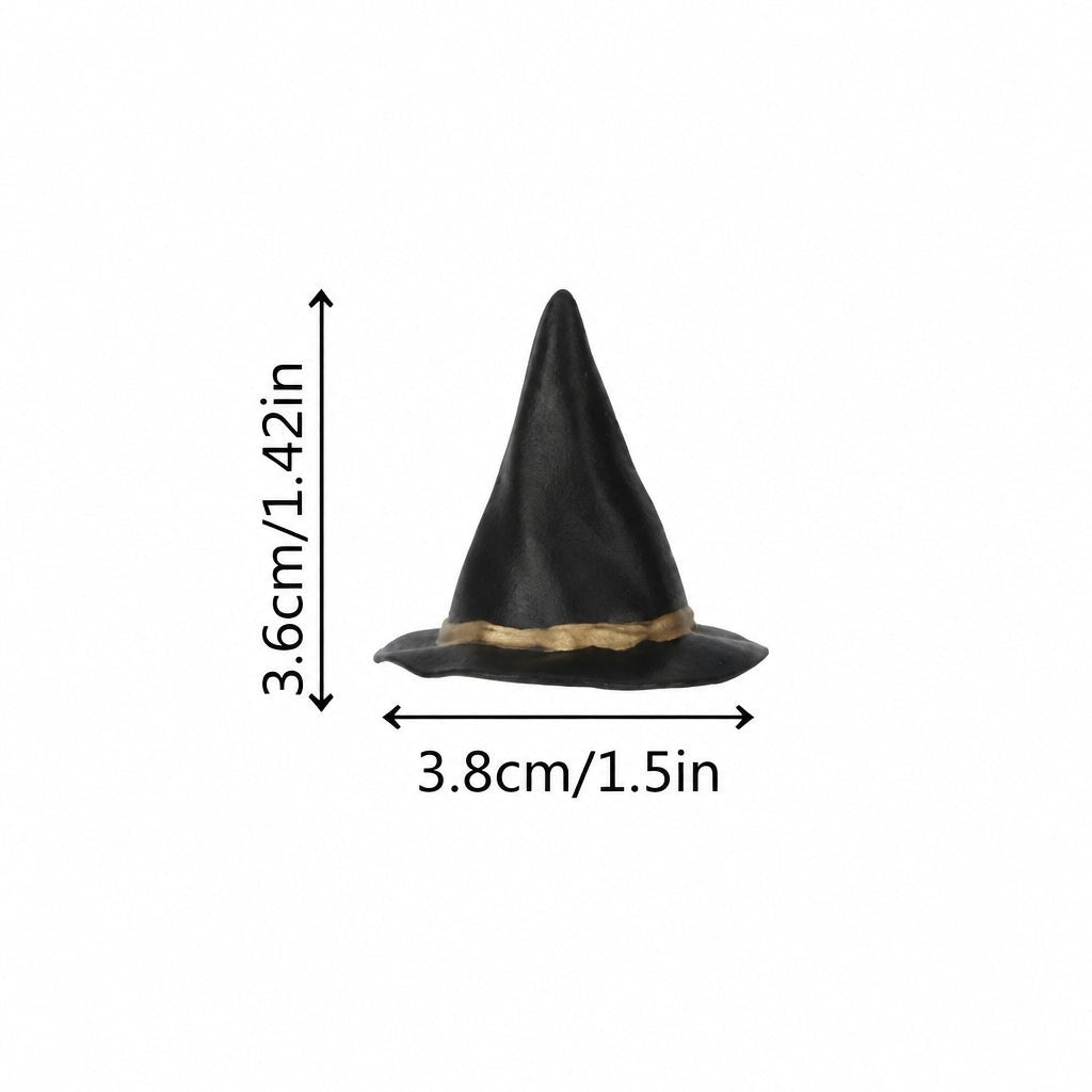 Mini sombrero de bruja negro Vallia Repostería para decoración de cupcakes de Halloween con medidas indicadas