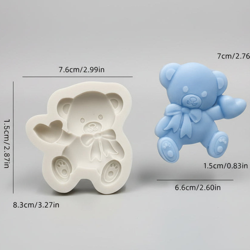 Molde de Silicona Oso Corazón