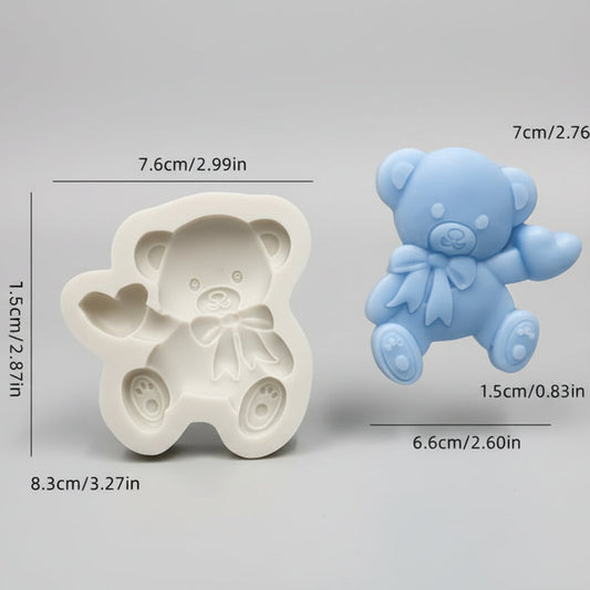 Molde de Silicona Oso Corazón