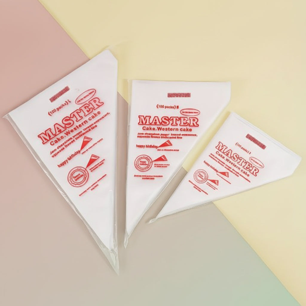 "Paquete de 10 mangas pasteleras desechables transparentes de alta resistencia para decoración de tortas - Vallia Repostería"