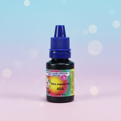 Colorante líquido hidrosoluble Colorisa color azul en frasco gotero 7 ml – colorante comestible para repostería - Vallia Reposteria
