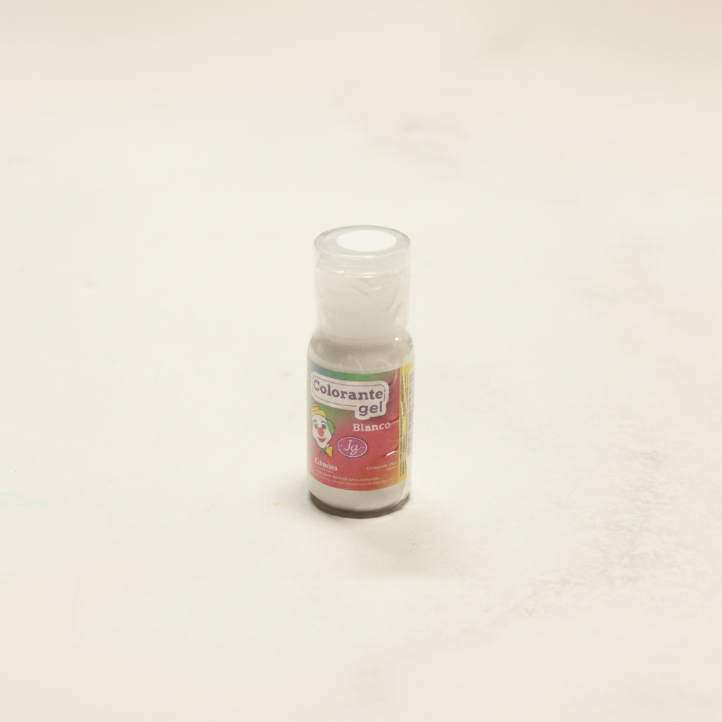 Colorante en gel Colorisa color blanco en frasco dosificador 13 gr sobre fondo blanco – colorante comestible para repostería - Vallia reposteria