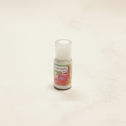 Colorante en gel Colorisa color blanco en frasco dosificador 13 gr sobre fondo blanco – colorante comestible para repostería - Vallia reposteria