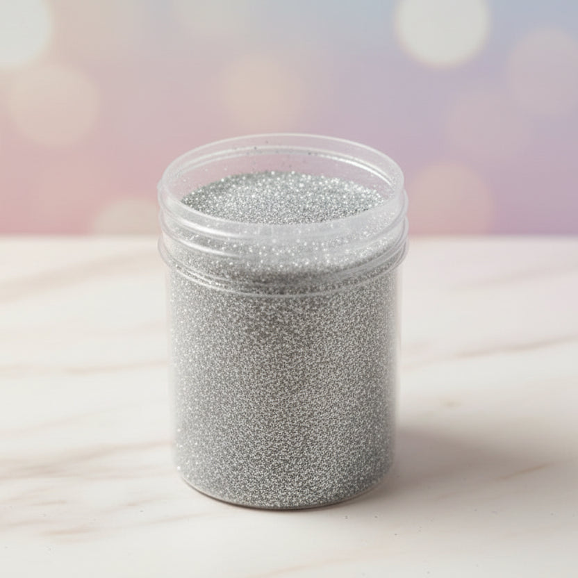  "Escarcha comestible plateada 20g y 1lb - Diamantina brillante color plata metálico"